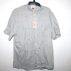 Civil Society Light Gray Geometric Men's XL Long Sleeve Button-Up Cotton Shirt